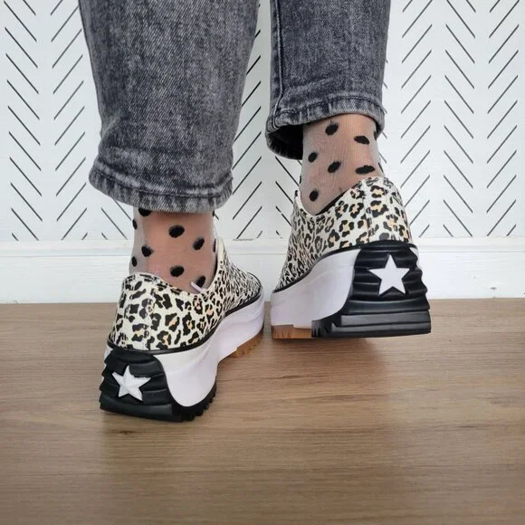 ❤️Converse Run Star Hike Platform Archive Leopard 5 Women's Shoes White A16286C - Picture 7 of 14